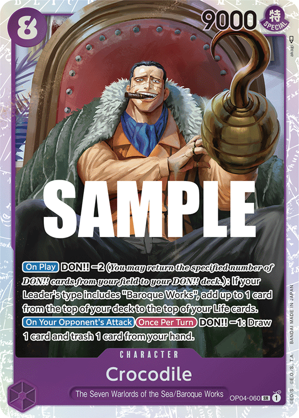 OP04-060 SR ENG Crocodile Carte personnage super rare