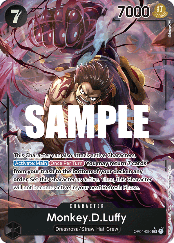 OP04-090 SR ENG Monkey D. Luffy (Parallel) Super Rare Character Card – Boutique Carte One Piece