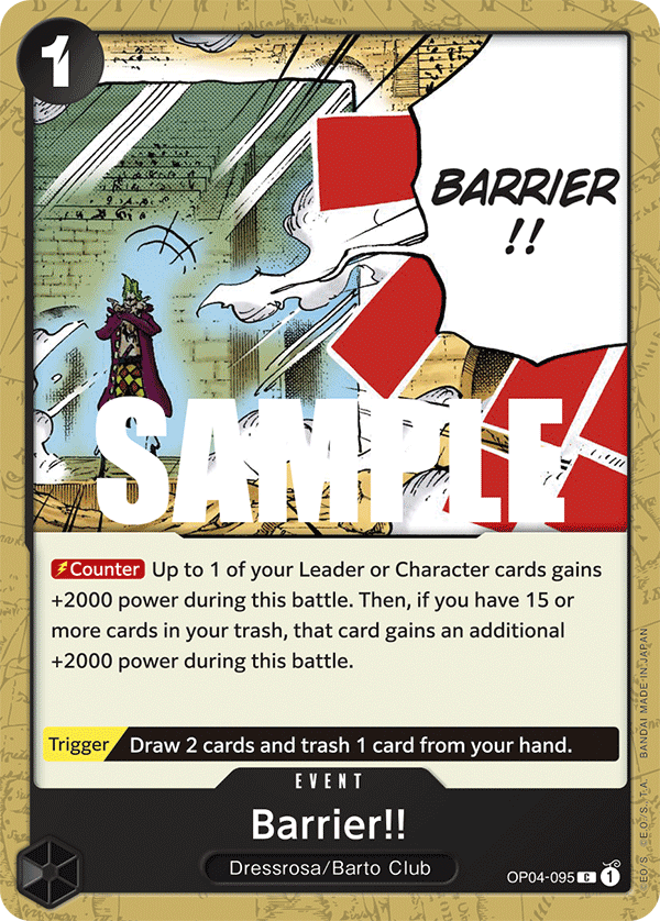 OP04-095 C ENG Barrier!! Common event card Boutique Carte One Piece OP04-095 C ENG Barrier!! Common event card Boutique Carte One Piece