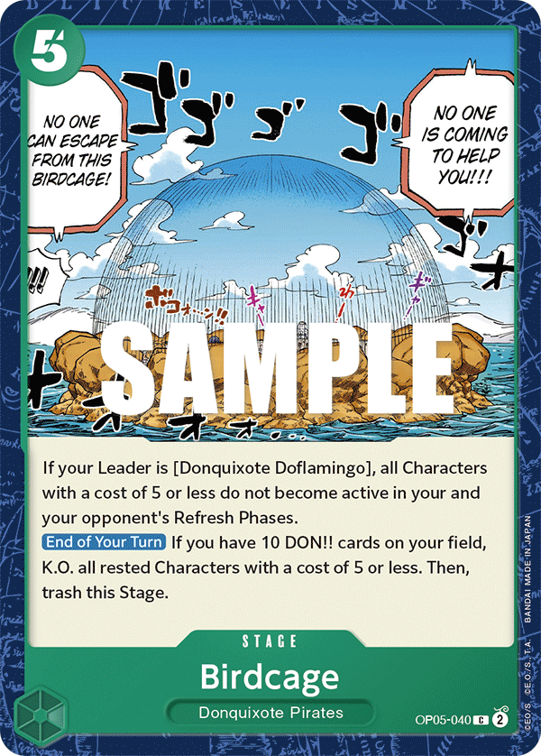 OP05-040 C ENG Birdcage Common stage card Boutique Carte One Piece OP05-040 C ENG Birdcage Common stage card Boutique Carte One Piece
