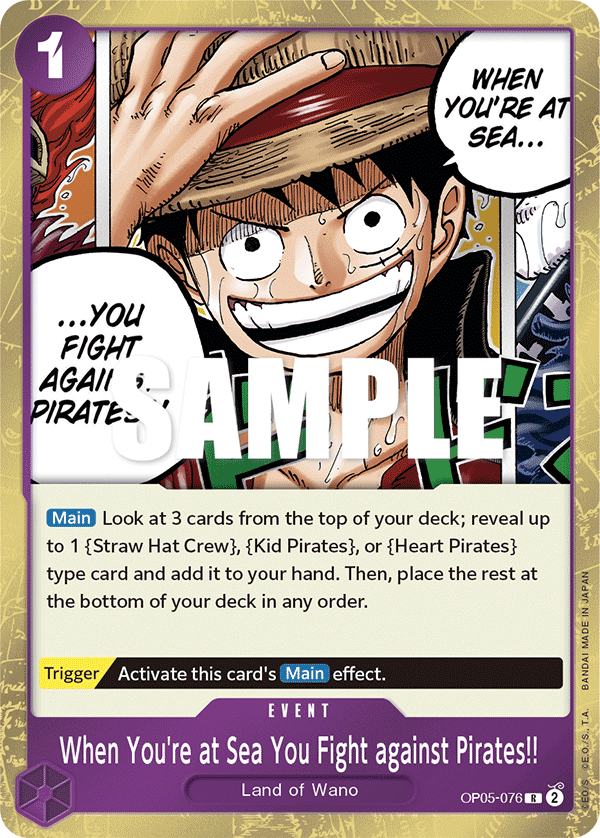 OP05-076 R ENG When You're at Sea You Fight against Pirates!! Rare eve Boutique Carte One Piece OP05-076 R ENG When You're at Sea You Fight against Pirates!! Rare eve Boutique Carte One Piece
