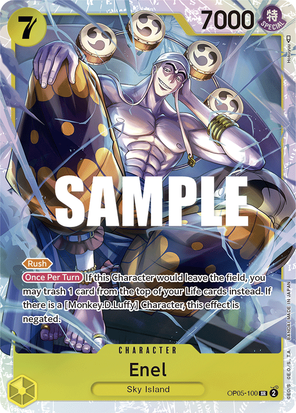 ultra rare one piece card Donquixote Doflamingo OP10-071 Super Royal Blood Japanese OP05-100 SR ENG Enel Super