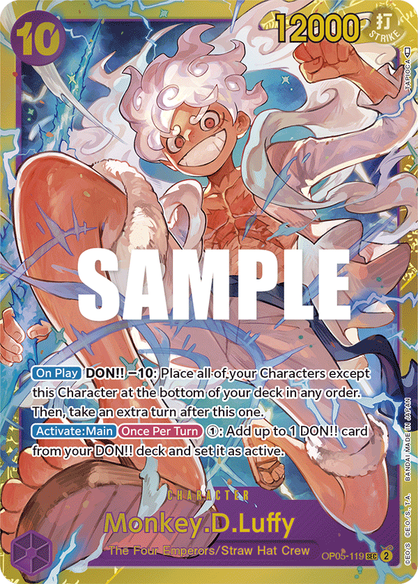 OP05-119 SEC ENG Monkey D. Luffy Rare Secret Character Card Boutique Carte One Piece OP05-119 SEC ENG Monkey D. Luffy Rare Secret Character Card Boutique Carte One Piece