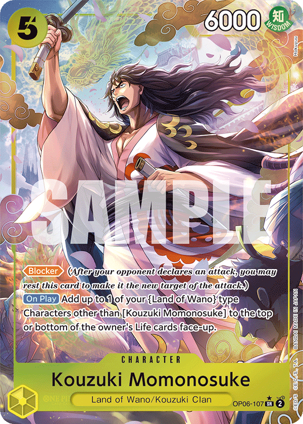 OP06-107 SR ENG Kouzuki Momonosuke (Parallel) Super Rare Character Card