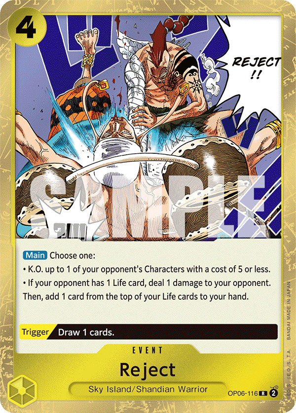 OP06-116 R ENG Reject Rare Event Card – Boutique Carte One Piece