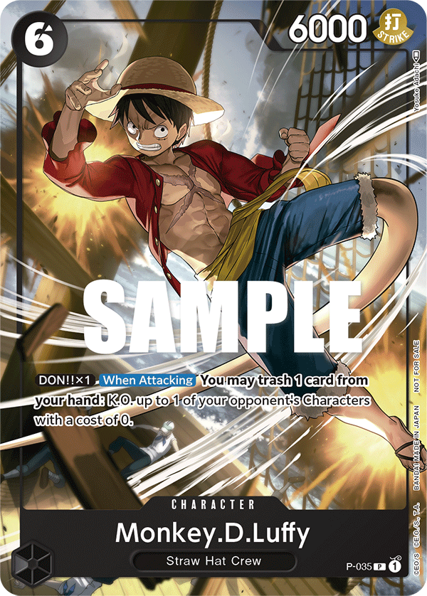 P-035 P ENG Monkey D. Luffy Carte personnage promotionnelle