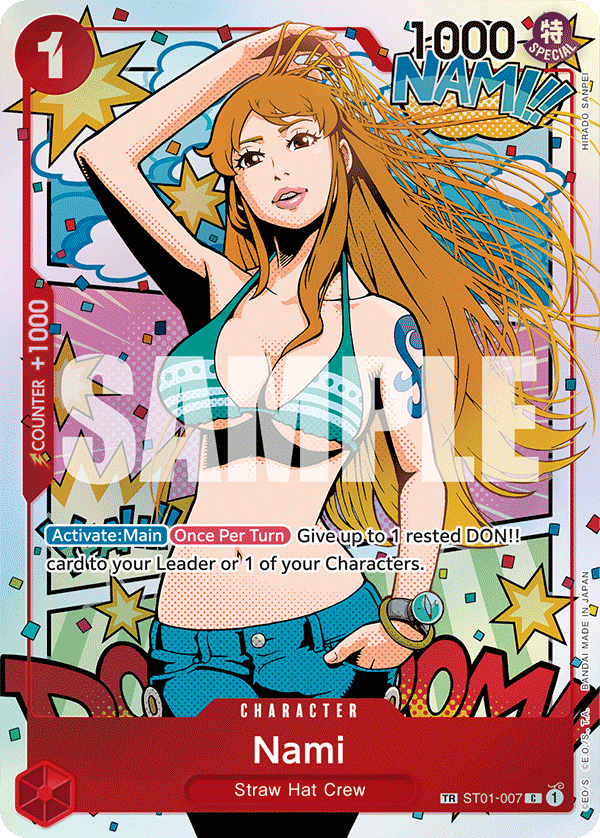 ST01-007 TR ENG Nami Treasure Rare Character Card (Parallel ST01-007 TR ENG Nami Treasure Rare Character Card (Parallel
