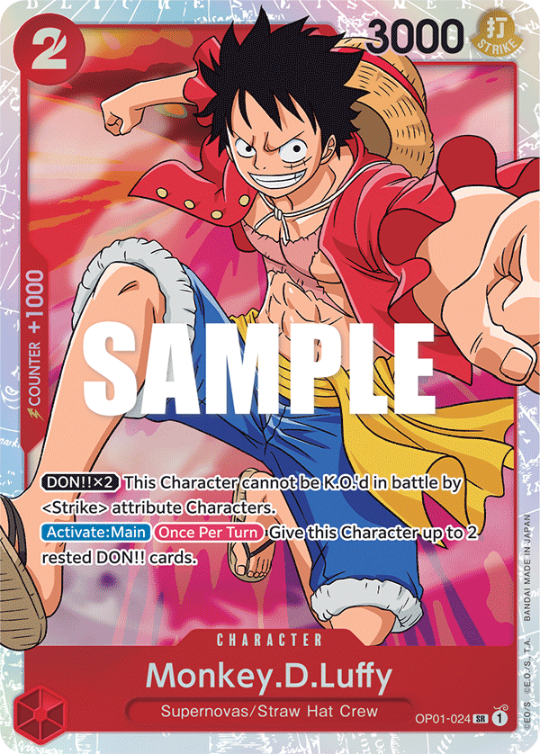OP01-024 SR ENG Monkey D. Luffy Super Rare Character Card – Boutique Carte One Piece