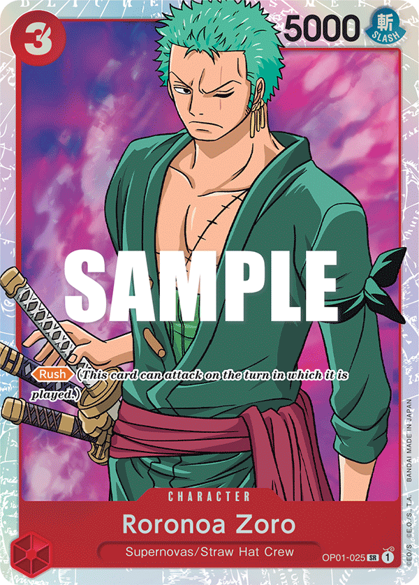 OP01-025 SR ENG Roronoa Zoro Super Rare Character Card