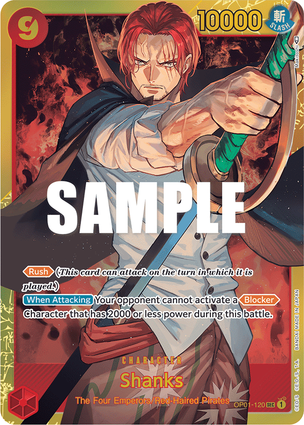 OP01-120 SEC ENG Shanks Secret Rare Character Card