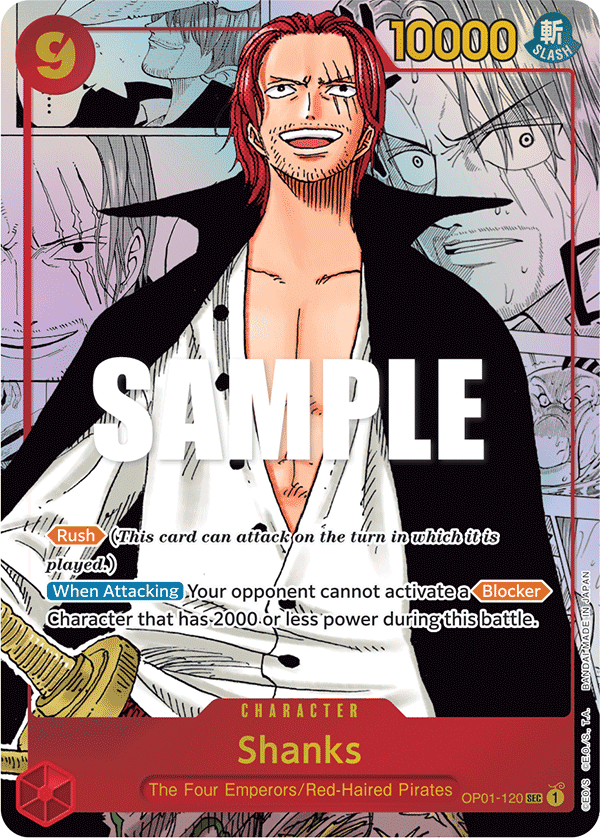 OP01-120 SEC ENG Shanks Manga Parallel Secret Rare Character Card
