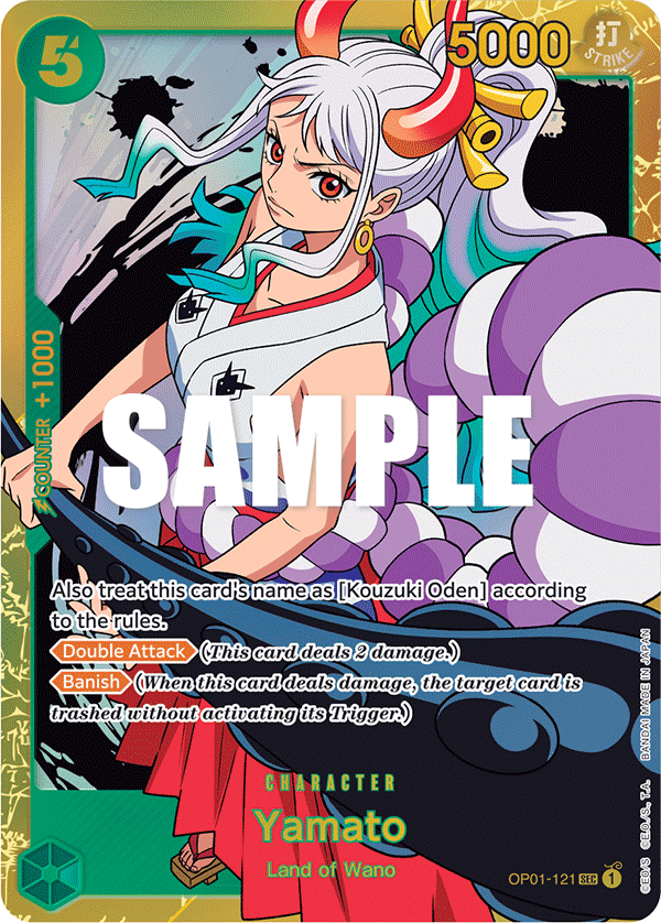 OP01-121 SEC ENG Yamato Secret Rare Character Card Boutique Carte One Piece OP01-121 SEC ENG Yamato Secret Rare Character Card Boutique Carte One Piece