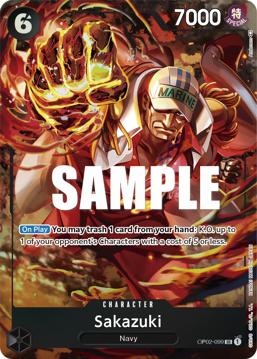OP02-099 SR ENG Sakazuki Parallèle Carte personnage Super Rare