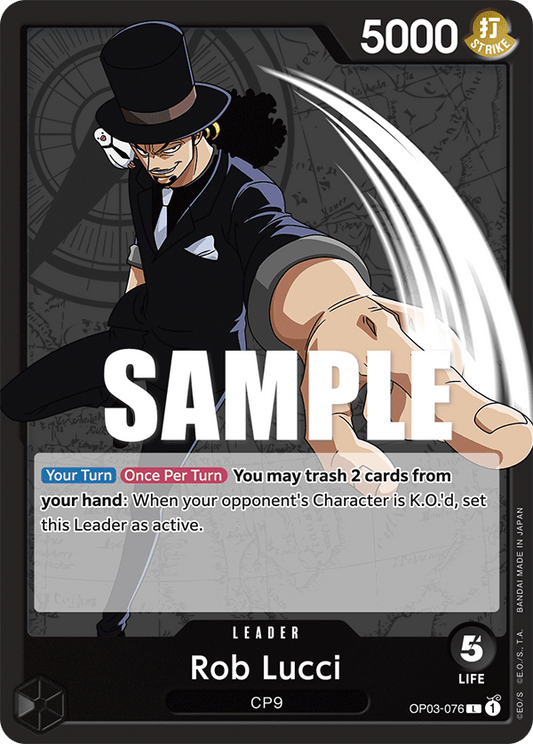 OP03-076 L ENG Rob Lucci Leader card 