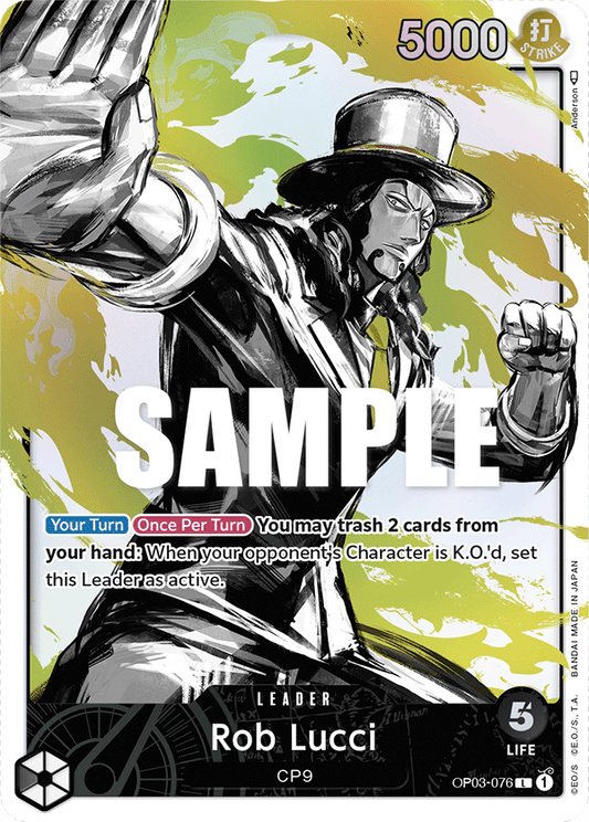 OP03-076 L ENG Rob Lucci (Parallel) Leader card 