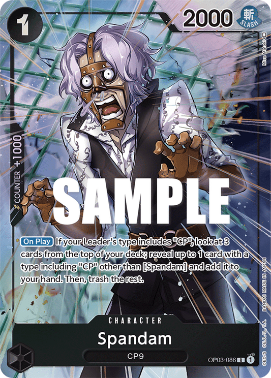 OP03-086 R ENG Spandam (Parallel) Rare character card