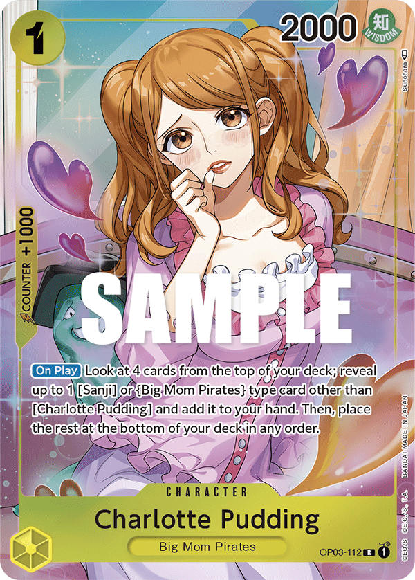 OP03-112 R ENG Charlotte Pudding (Parallel) Rare character card