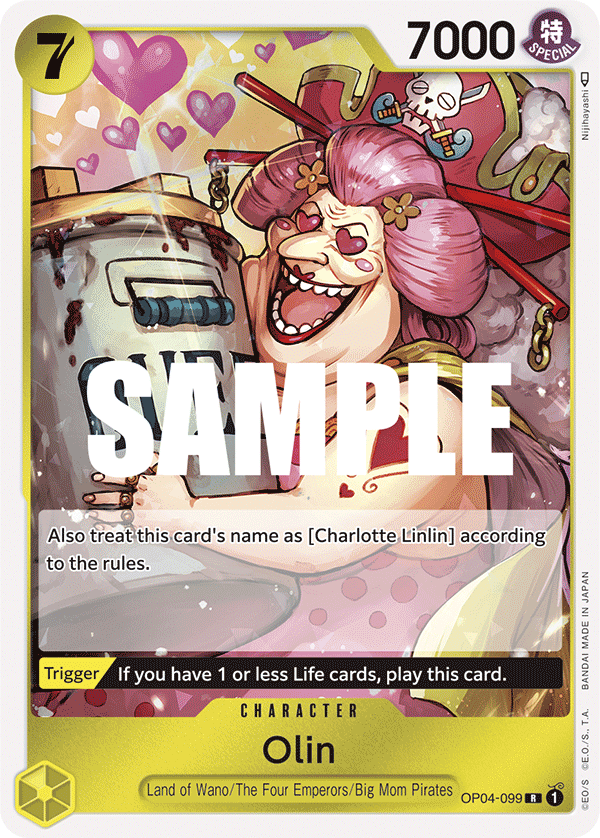 op 04 rare cards OP04-099 R ENG Olin Rare Character Card