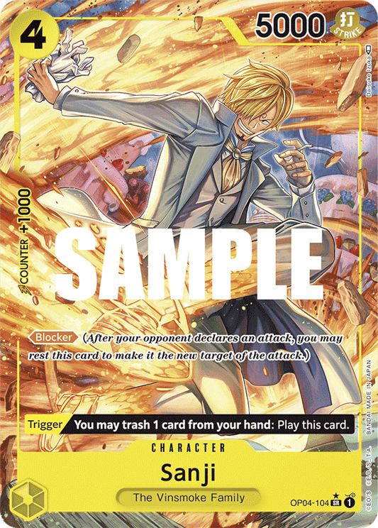 OP04-104 SR ENG Sanji (Parallel) Super Rare Character Card