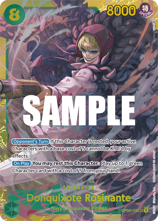 OP04-119 SEC ENG Donquixote Rosinante Rare Secret Character Card