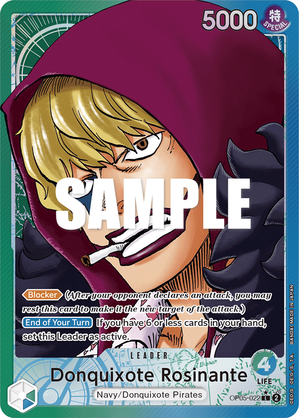 OP05-022 L ENG Donquixote Rosinante Leader Card (Parallel)