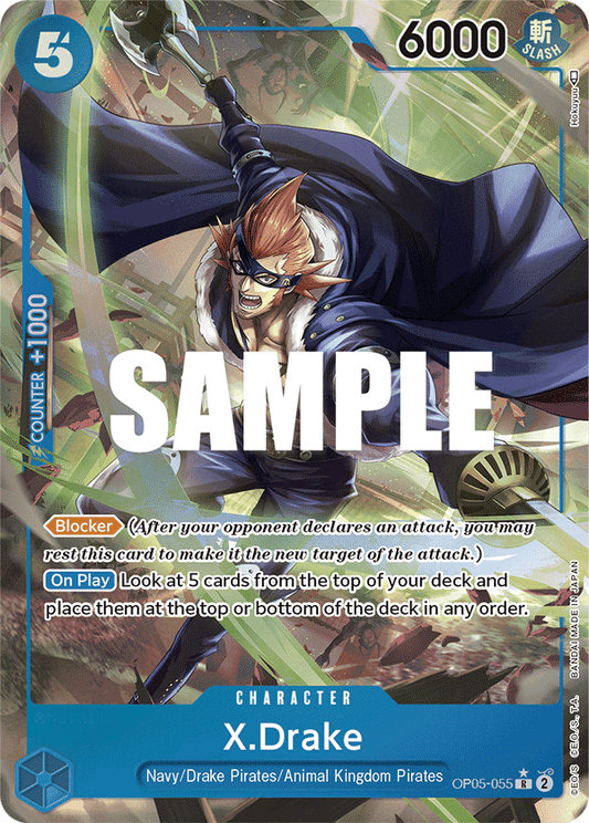 OP05-055 R ENG X. Drake Rare Character Card (Parallel)