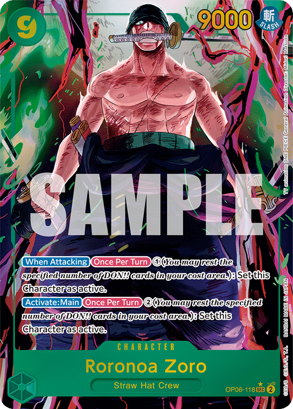 OP06-118 SEC ENG Roronoa Zoro (Parallel) Rare Secret Character Card