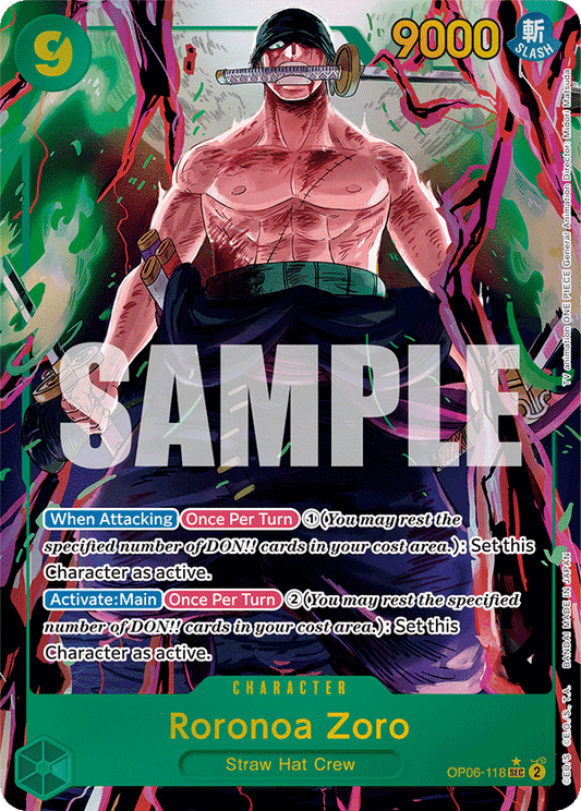 OP06-118 SEC ENG Roronoa Zoro (Parallel) Rare Secret Character Card