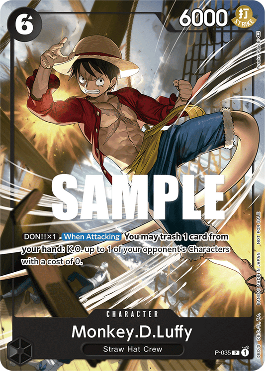P-035 P ENG Monkey D. Luffy Promotional Character Card