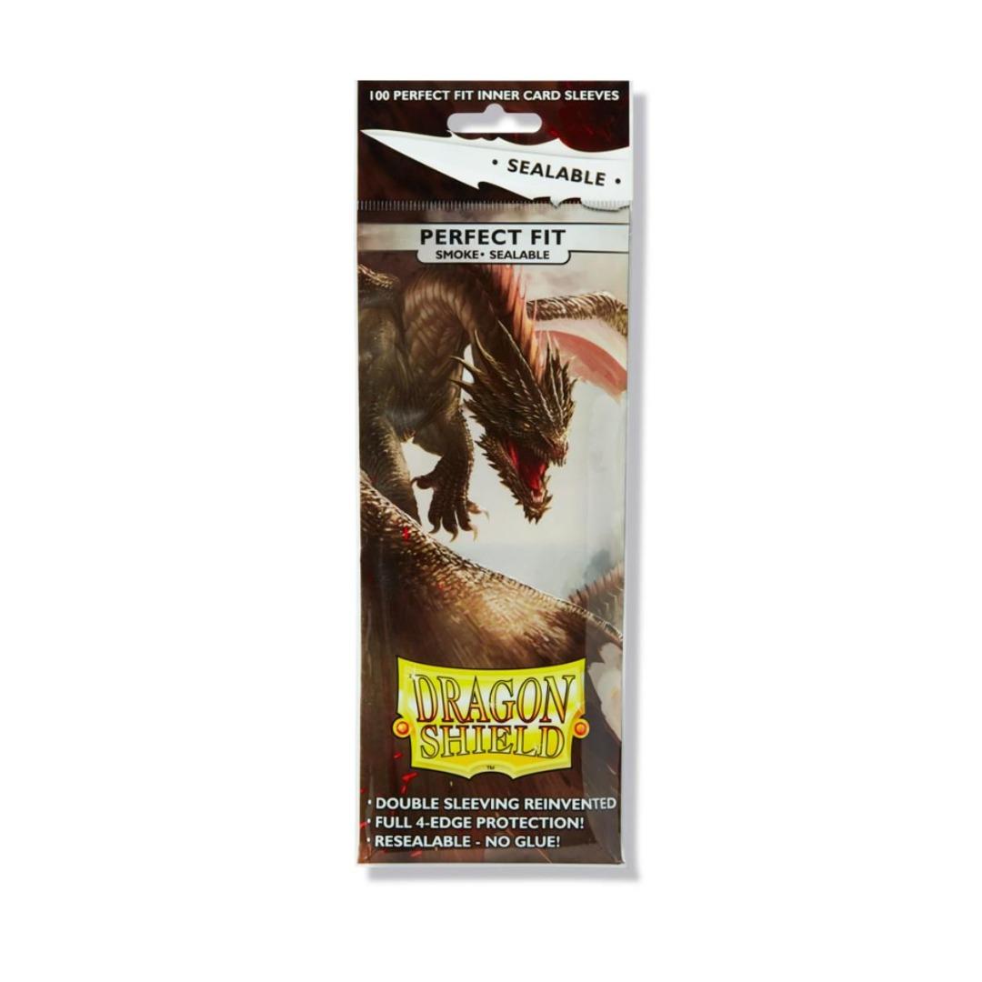 Dragon Shield - 100 protège-cartes Perfect Fit - Standard Refermable Transparent/Fumé