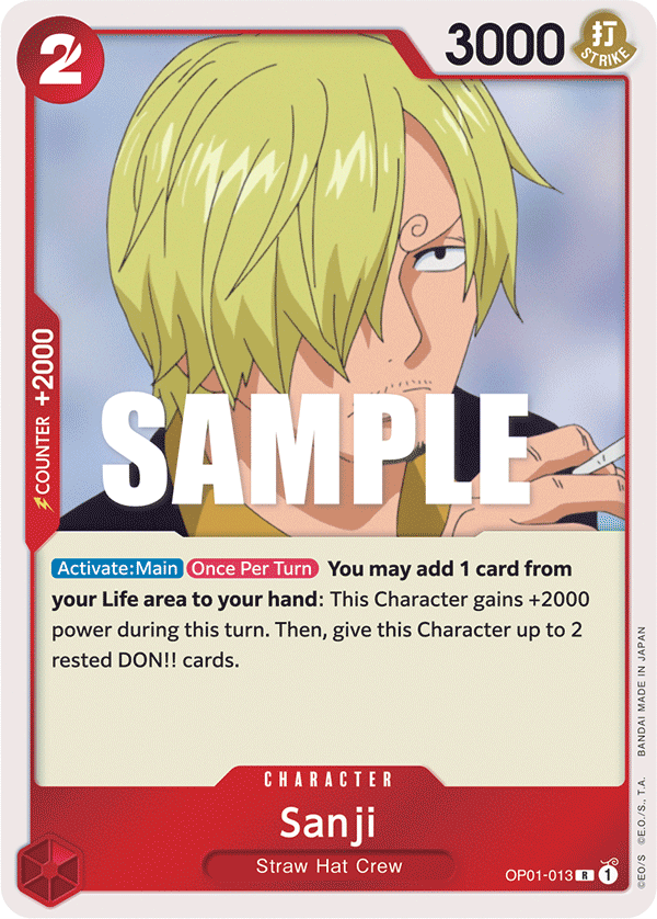 OP01-013 R ENG Sanji Carte personnage rare