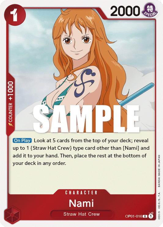 OP01-016 R ENG Nami Carte personnage rare