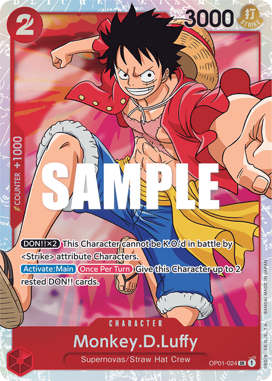 OP01-024 SR ENG Monkey D. Luffy Carte personnage super rare