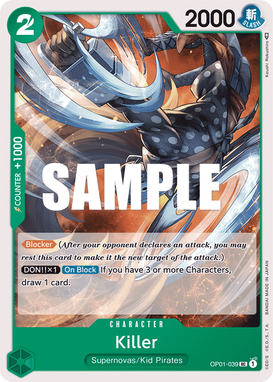 OP01-039 UC ENG Killer Uncommon Character Card