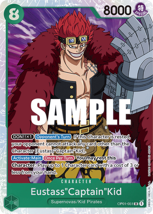 OP01-051 SR ENG Eustass "Captain" Kid Carte personnage super rare