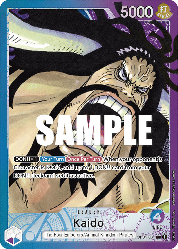 OP01-061 L ENG Kaido Parallel Leader card – Cartes One Piece Card Game TCG