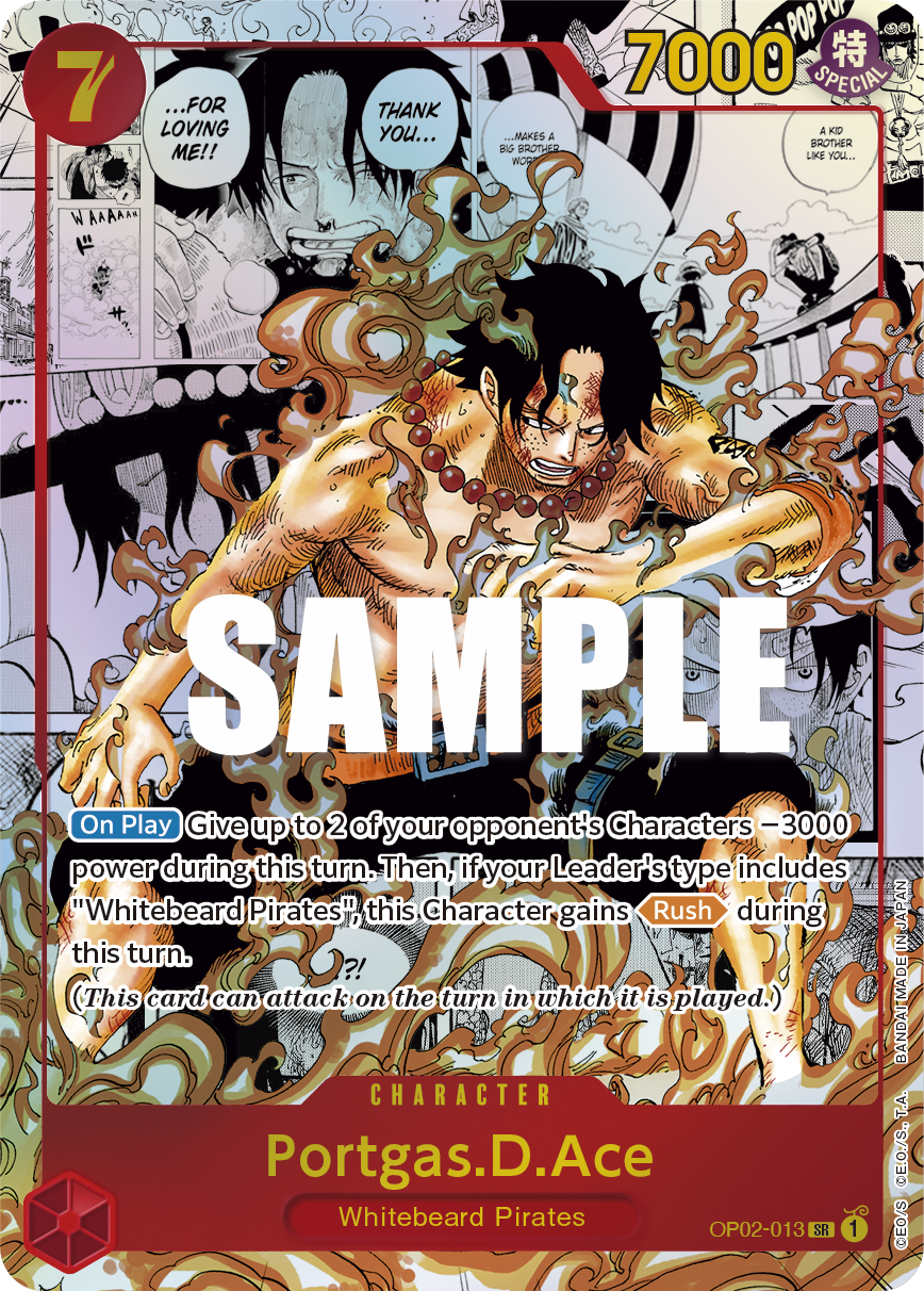 OP02-013 SR ENG Portgas D. Ace Parallèle Manga Carte personnage super rare