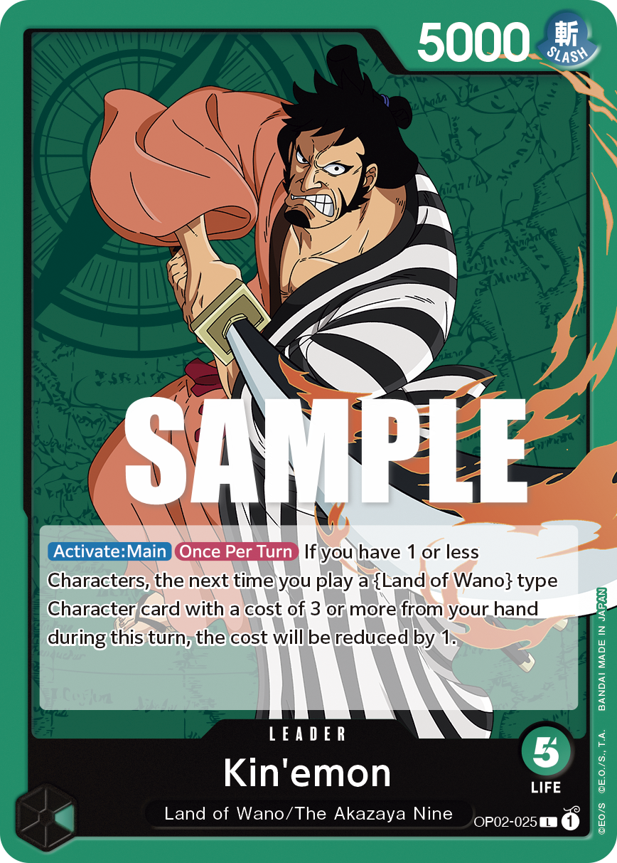 OP02-025 L ENG Kin'emon Leader Card