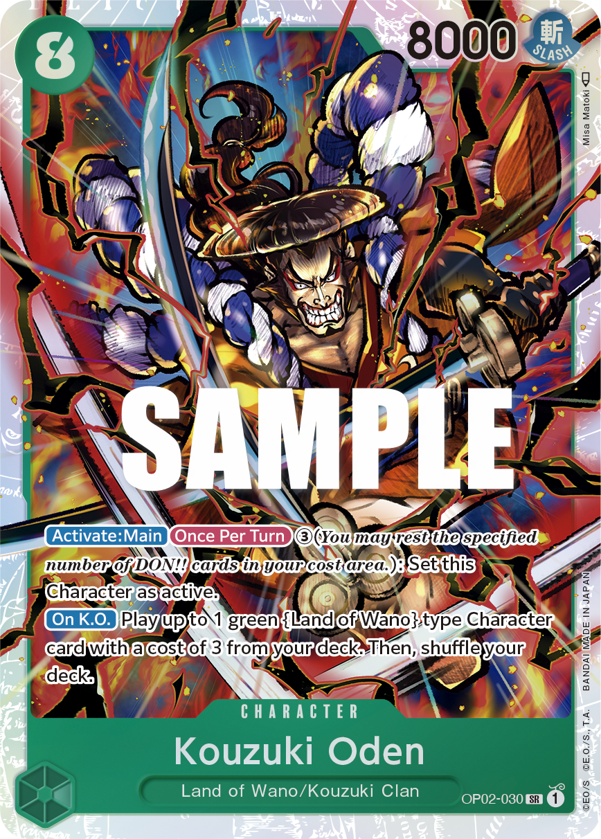 OP02-030 SR ENG Kouzuki Oden Carte personnage super rare