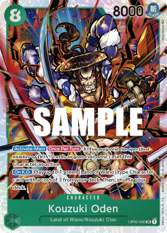 OP02-030 SR ENG Kouzuki Oden Super Rare Character Card