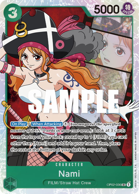 OP02-036 SR ENG Nami Super Rare Character Card