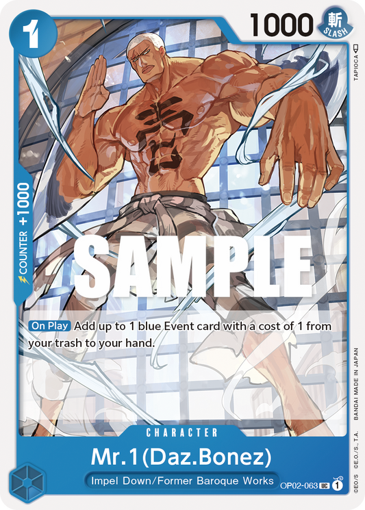 OP02-063 UC ENG Mr.1 (Daz Bonez) Uncommon Character Card