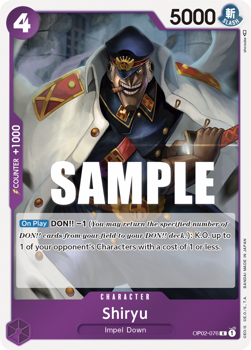 OP02-076 R ENG Shiryu Rare Character Card