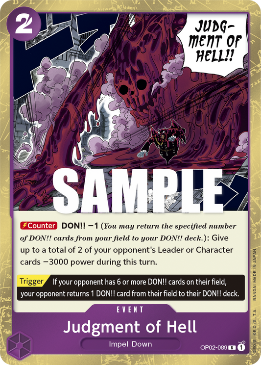 OP02-089 R ENG Judgment of Hell Rare Event Card