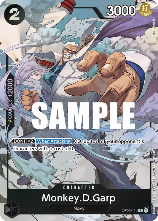 OP02-115 R ENG Monkey D. Garp Parallel Rare Character Card