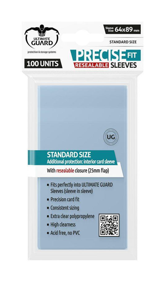 Ultimate Guard 100 protège-cartes refermables Precise-Fit Transparent